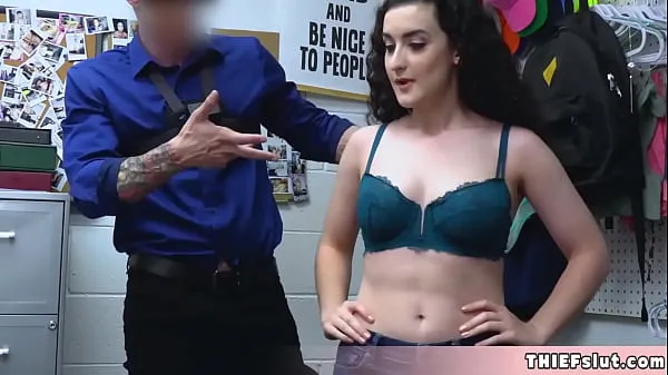Hot Beautiful greek brunette shoplifter chick Lyra offers her perfect teenie pussy kule videoer